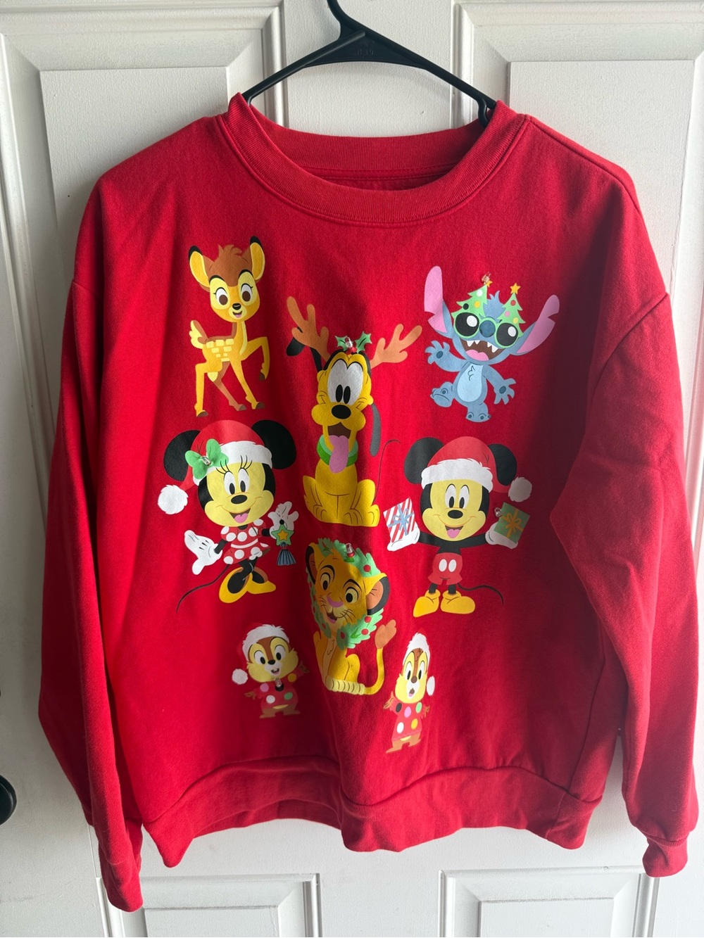 Disney Red Holiday Character Sweatshirt for Women